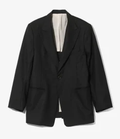 Tuxedo Jacket - Black - Wool Python Jacquard