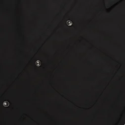 Utility Jacket - Black Cotton Reverse Sateen