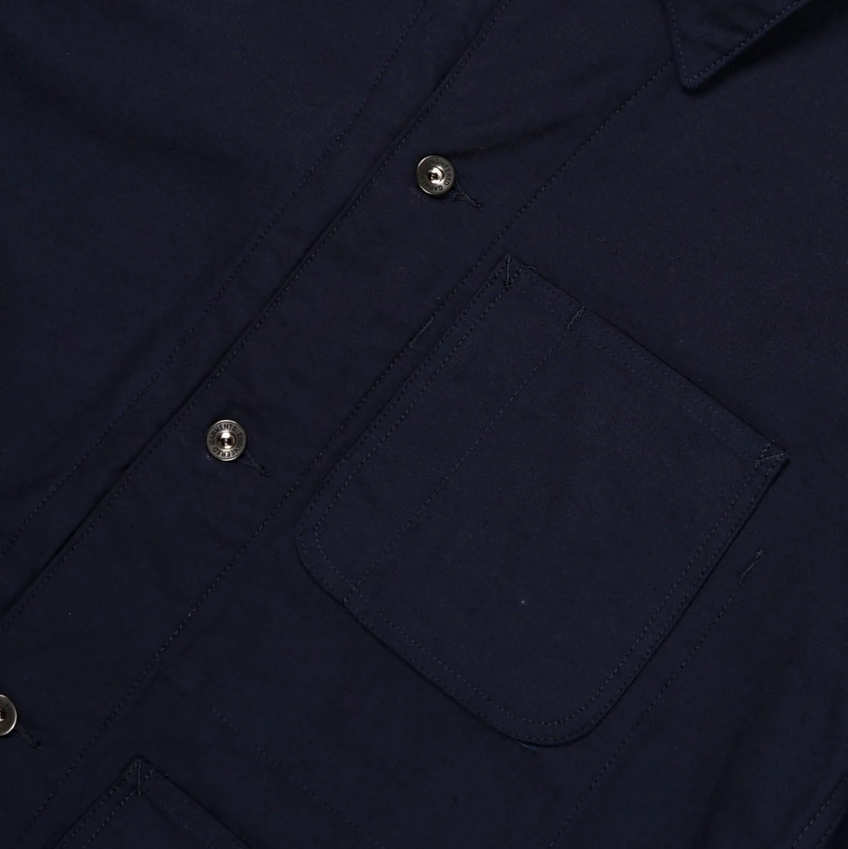 Utility Jacket - Dark Navy Cotton Reverse Sateen