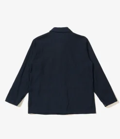 Utility Jacket - Dk. Navy Cotton Heavy Basketweave