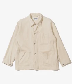 Utility Jacket - Natural Cotton Heavy Basketweave