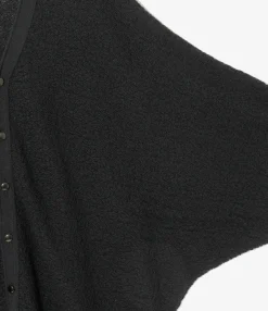 V Neck Cardigan - Black - Merino Wool Knit