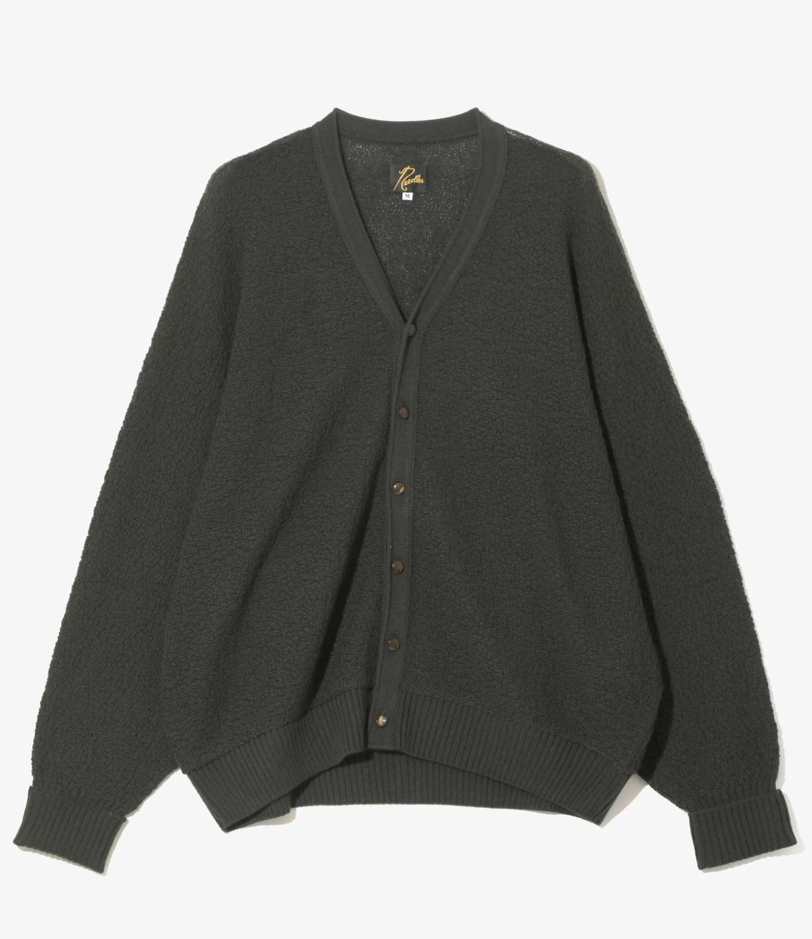 V Neck Cardigan - Green - Merino Wool Knit