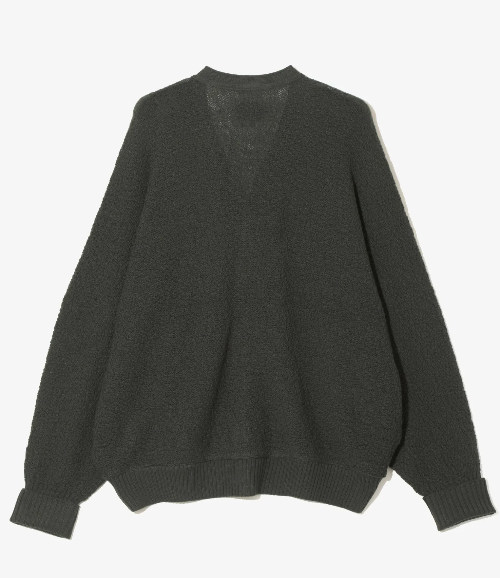 V Neck Cardigan - Green - Merino Wool Knit