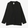 V-Neck Cardigan - Black - Poly Oxford