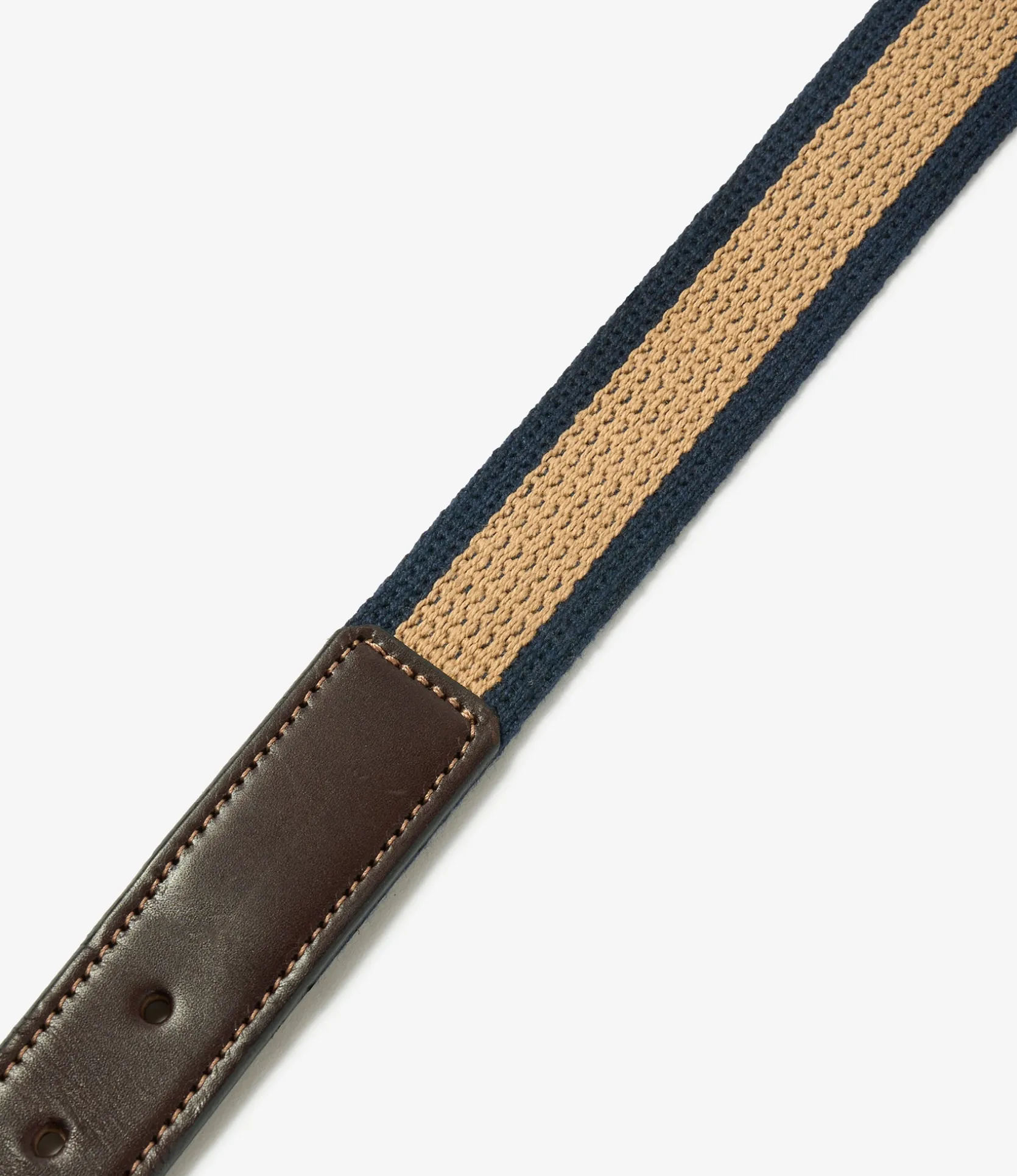 Webbing Belt - Khaki / Navy Stripe