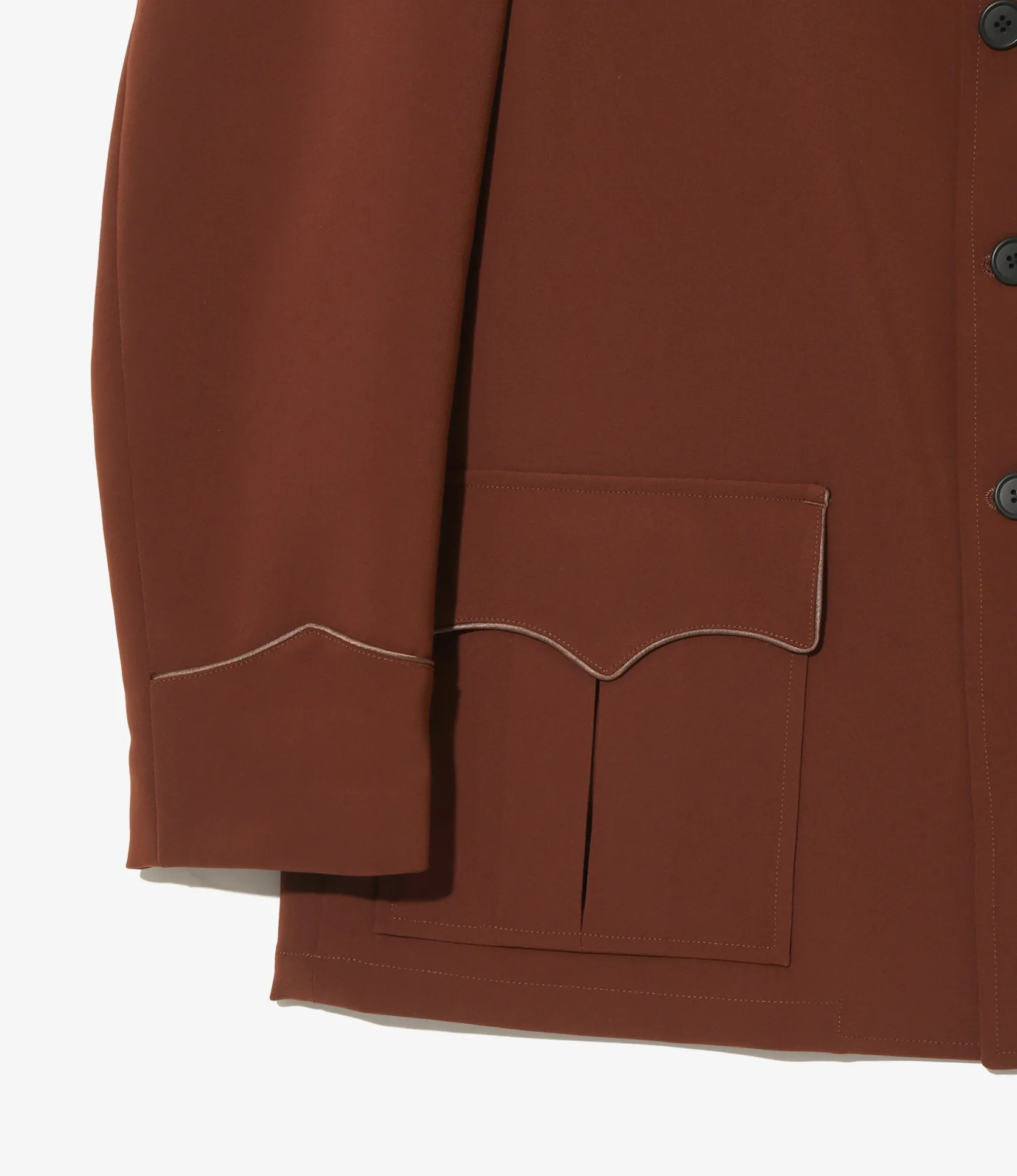 Western Leisure Jacket - Brown - Poly Double Cloth