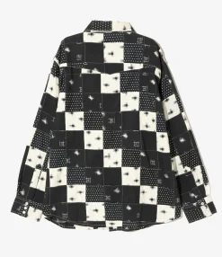 Western Shirt - Black - Multi Dot Patchwork