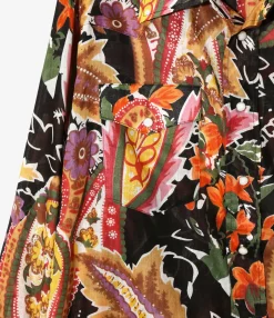 Western Shirt - Black - Printed Cotton Lawn / Floral