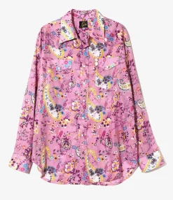 Western Shirt - Pink - Printed Cotton Lawn / Floral