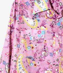 Western Shirt - Pink - Printed Cotton Lawn / Floral