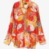 Western Shirt - Red - Printed Cotton Lawn / Floral