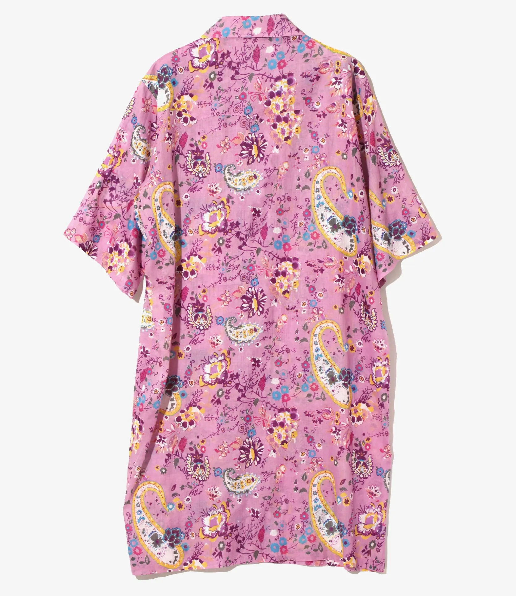 Western Shirt Dress - Pink - Printed Cotton Lawn / Floral