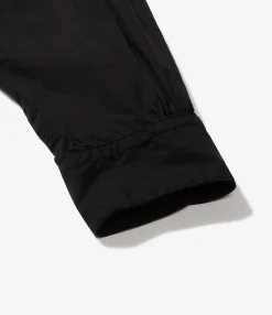 Wing Collar Shirt - Black 100's 2Ply Cotton Broadcloth