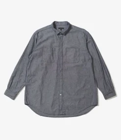 Wing Collar Shirt - Indigo Cotton Chambray