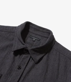 Work Shirt - Dk.Grey Cotton Herringbone Flannel