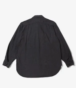 Work Shirt - Dk.Grey Cotton Herringbone Flannel