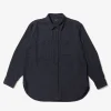 Work Shirt - Navy Cotton Herringbone Flannel