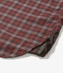 Work Shirt - Olive/Red Cotton Smoky Plaid