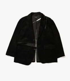 Zip Jacket - Black Cotton 8W Corduroy