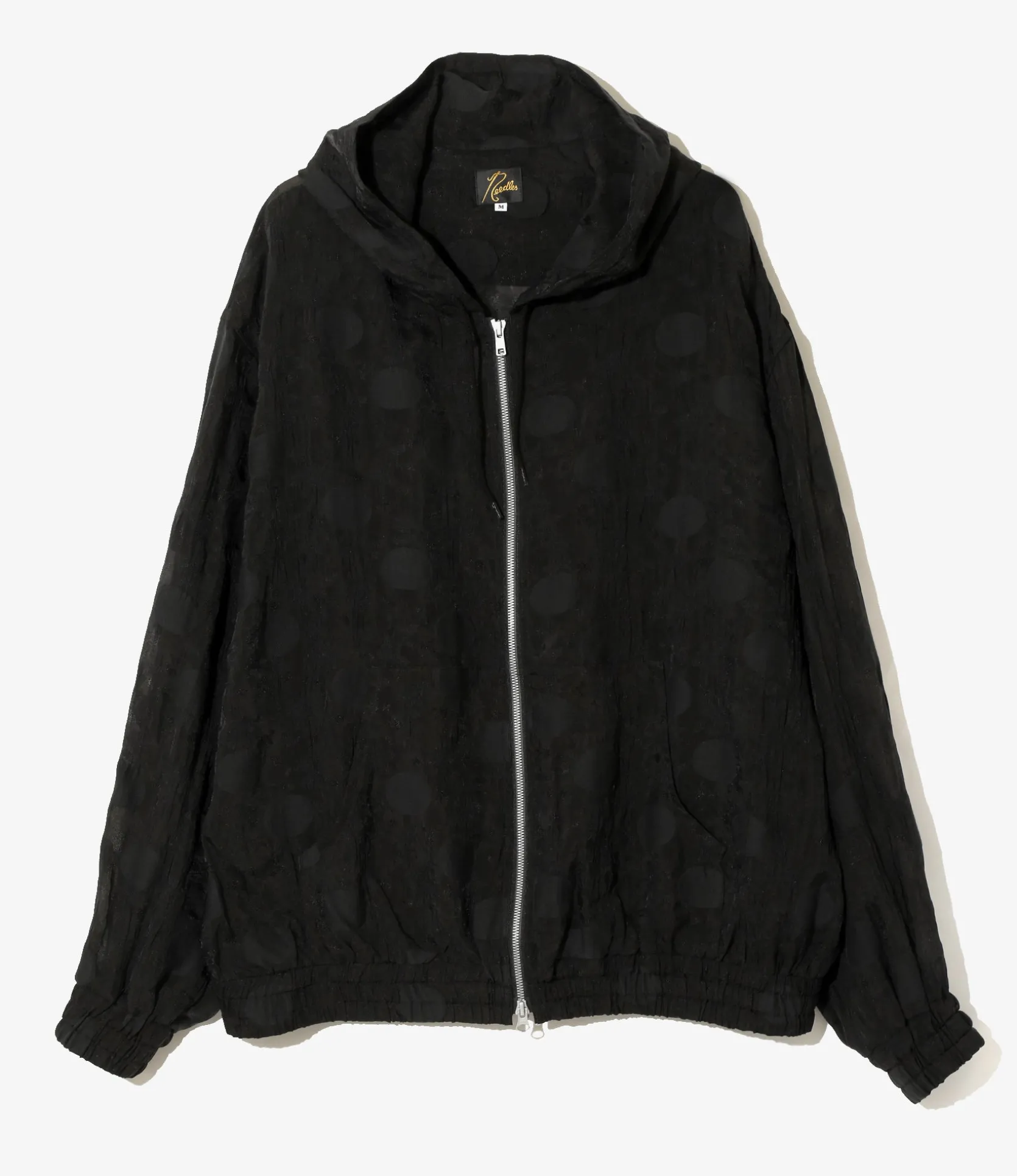 Zipped Work Hoody - Black - Shrunken Jacquard / Polka Dots