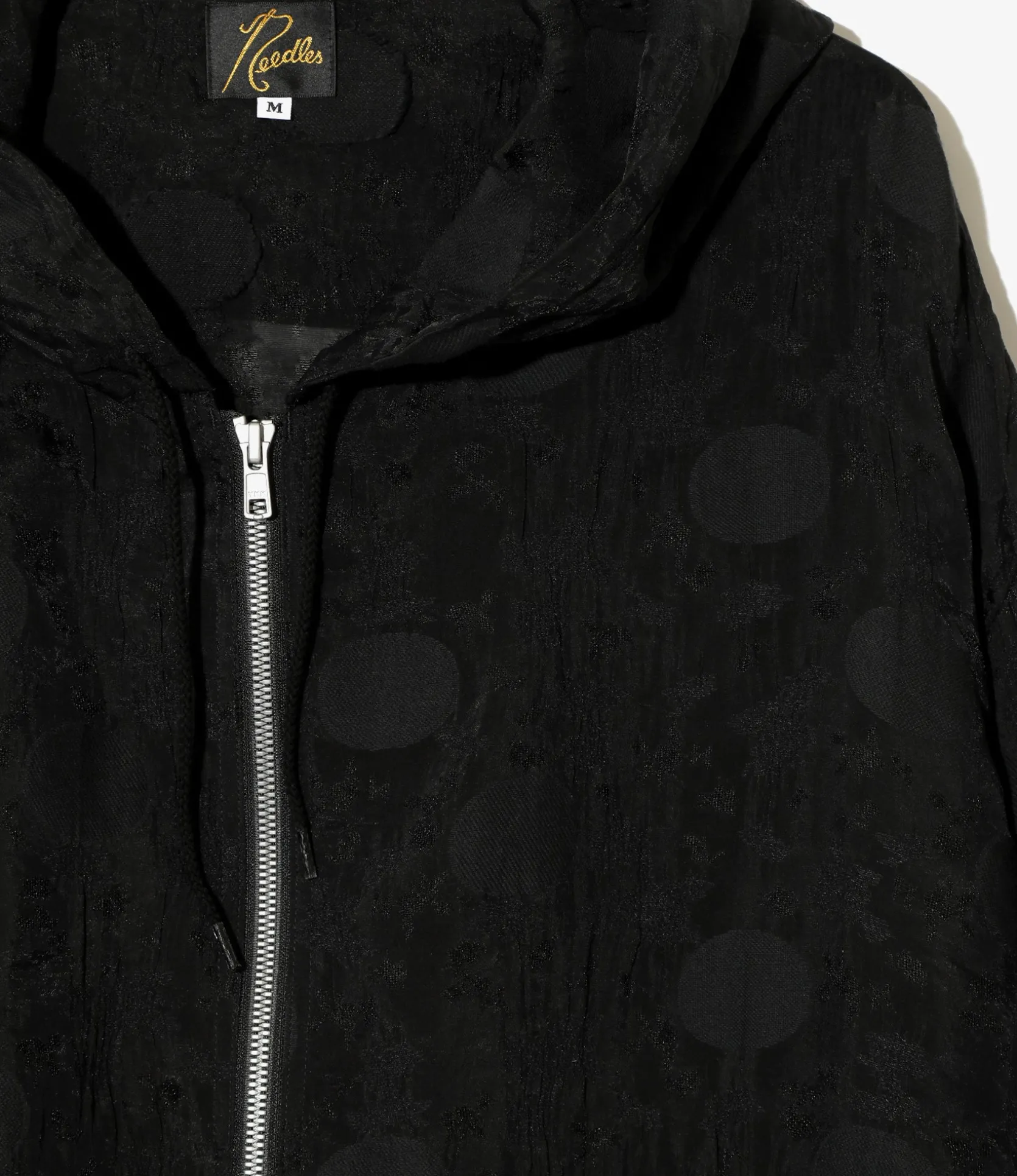 Zipped Work Hoody - Black - Shrunken Jacquard / Polka Dots