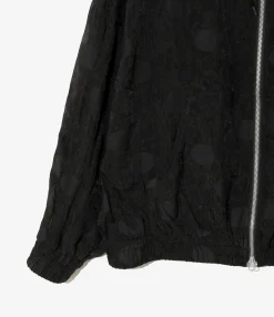 Zipped Work Hoody - Black - Shrunken Jacquard / Polka Dots