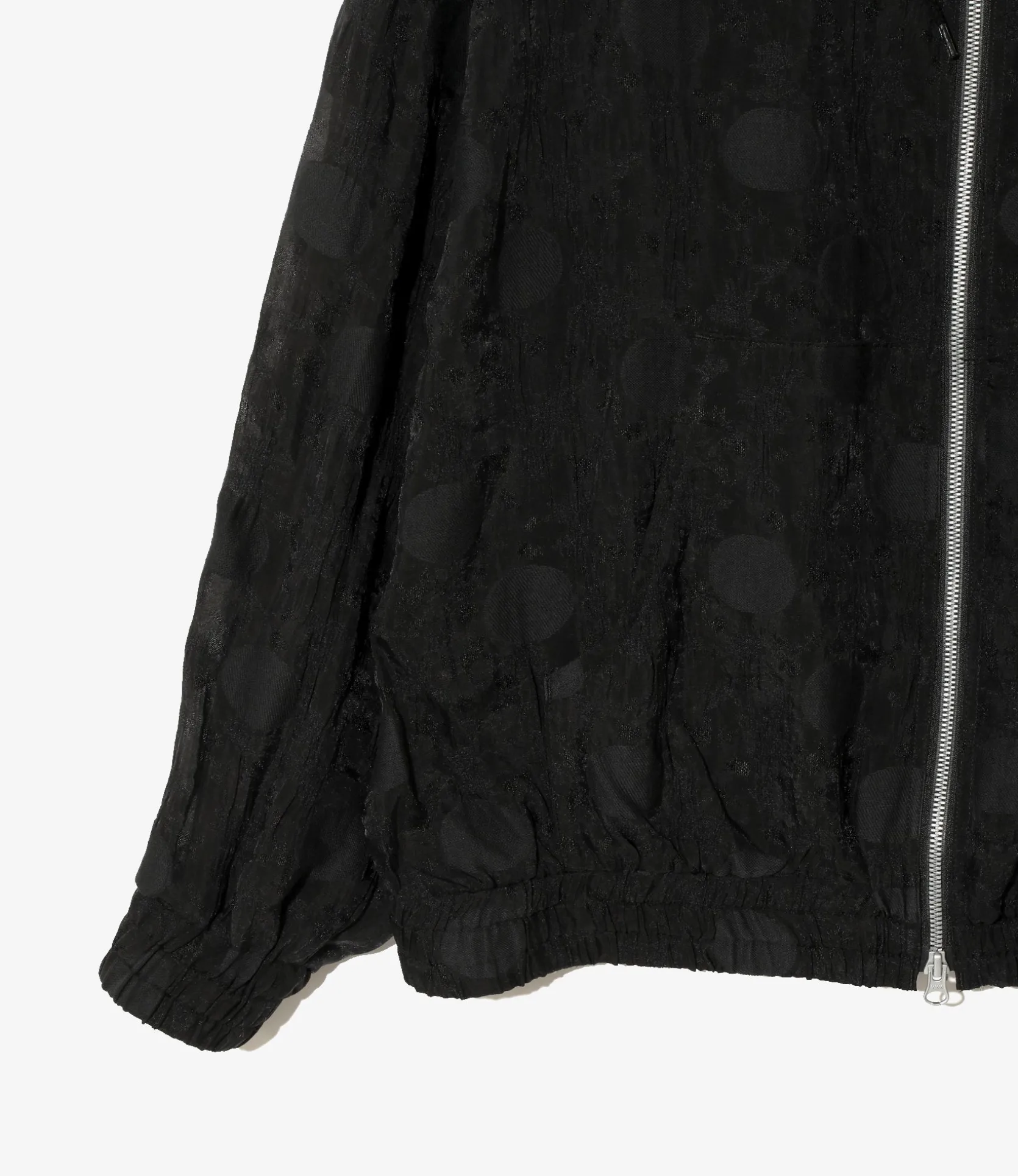 Zipped Work Hoody - Black - Shrunken Jacquard / Polka Dots