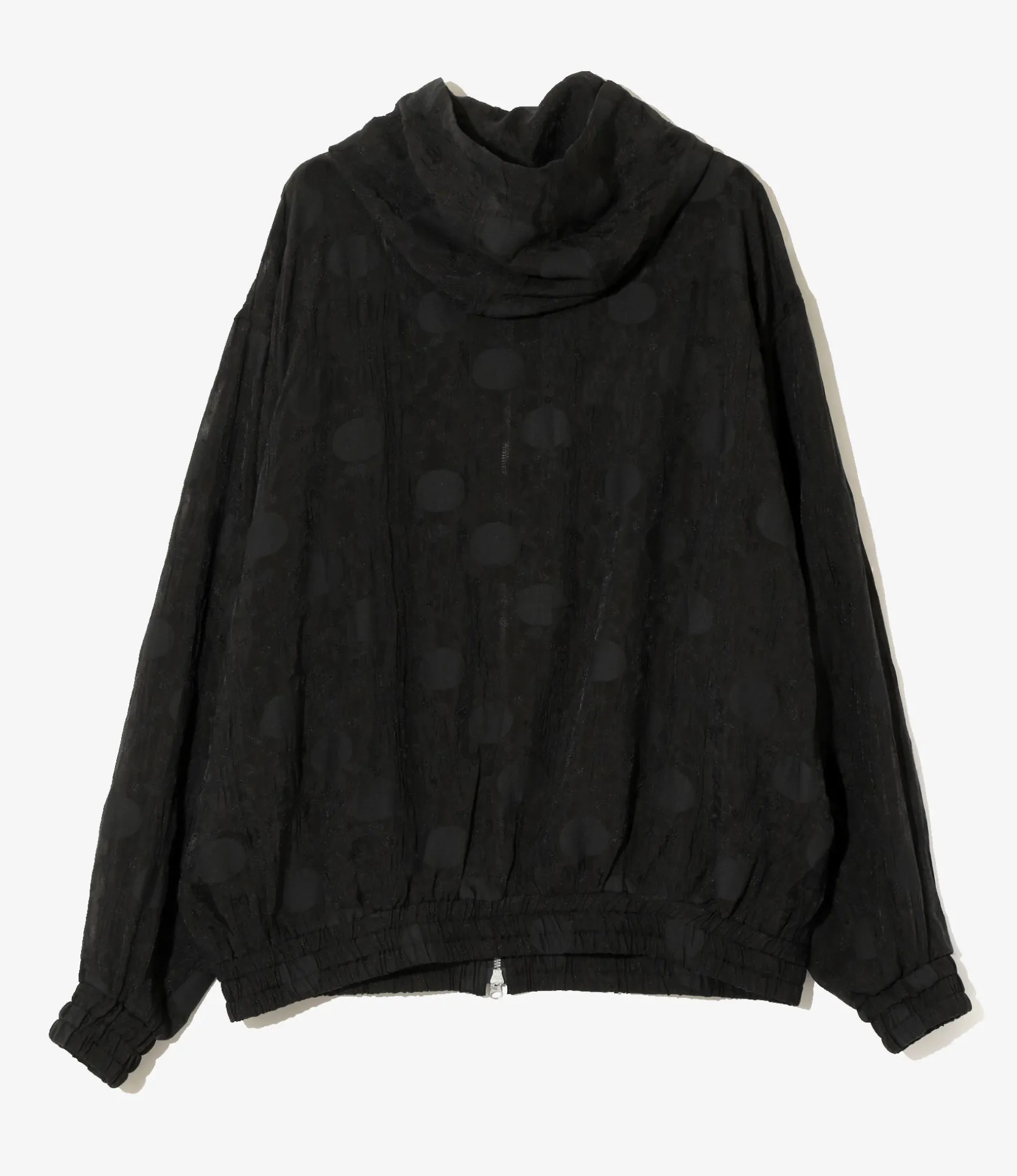 Zipped Work Hoody - Black - Shrunken Jacquard / Polka Dots