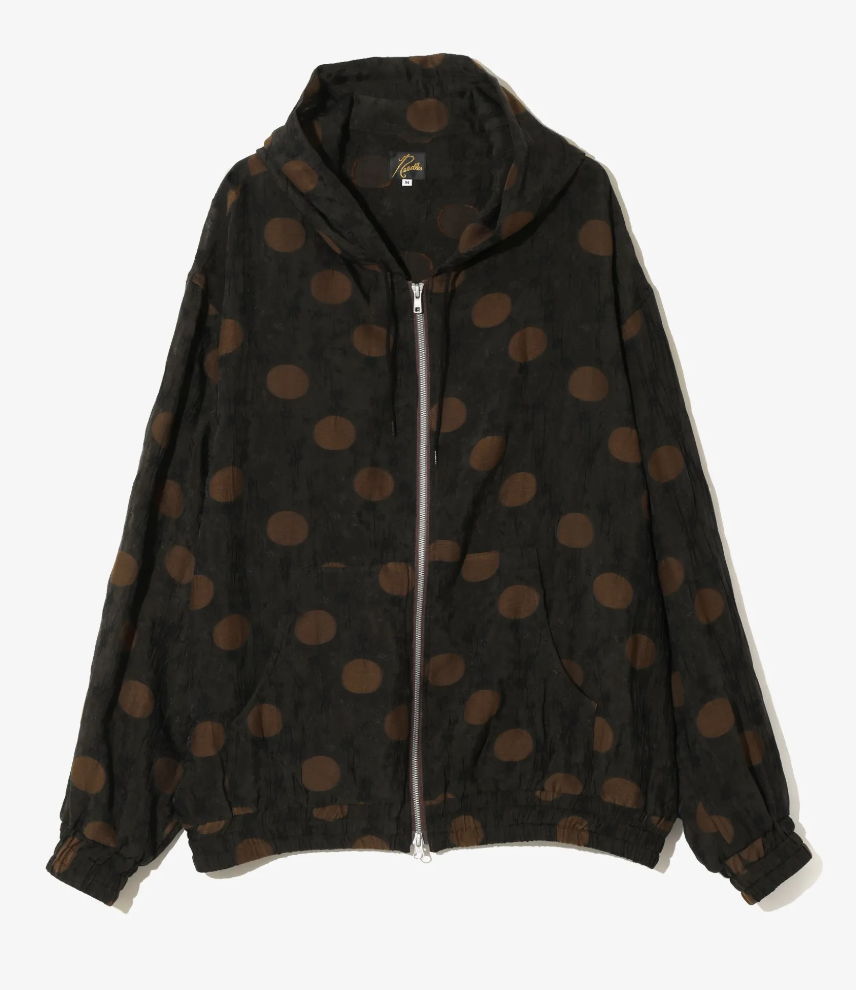 Zipped Work Hoody - Brown - Shrunken Jacquard / Polka Dots