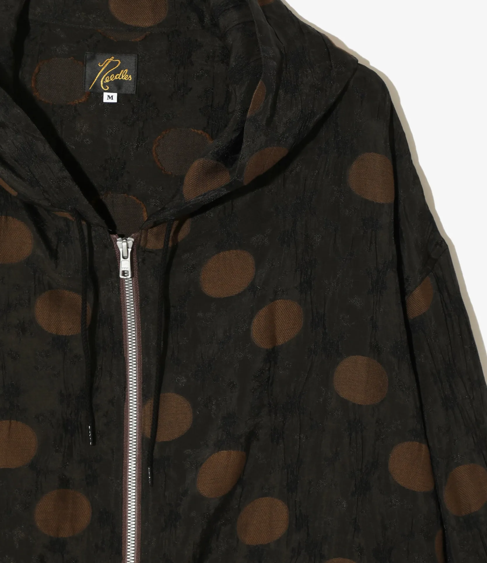 Zipped Work Hoody - Brown - Shrunken Jacquard / Polka Dots
