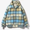 Zipped Work Hoody - Sax - Wool Brushed Plaid Twill
